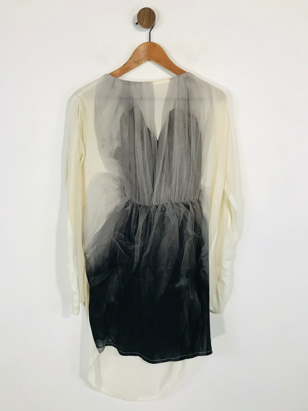 Insideout Women's Silk Trompe l’Œuil Print Mini Dress | M UK10-12 | White