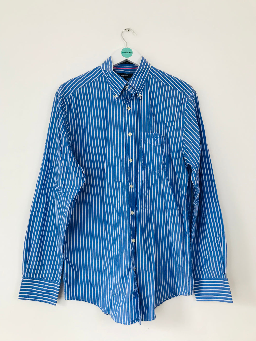 Gant Men’s Striped Button Down Shirt | L | Blue