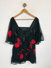 Load image into Gallery viewer, Coast Women&#39;s Silk Floral Blouse | UK10 | Black

