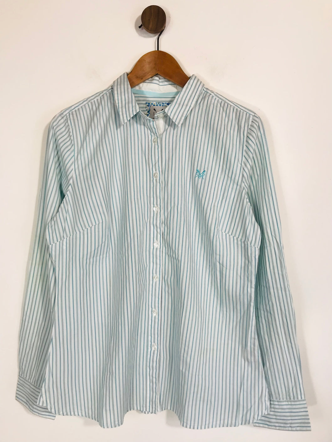 Crew Clothing Women's Striped Button-Up Shirt | UK14 | Blue