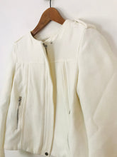 Load image into Gallery viewer, Zara Women&#39;s Cotten Blend Biker Jacket | M UK10-12 | White
