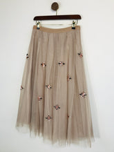 Load image into Gallery viewer, Darling Women&#39;s Embroidered Tulle A-Line Skirt | UK10 | Beige
