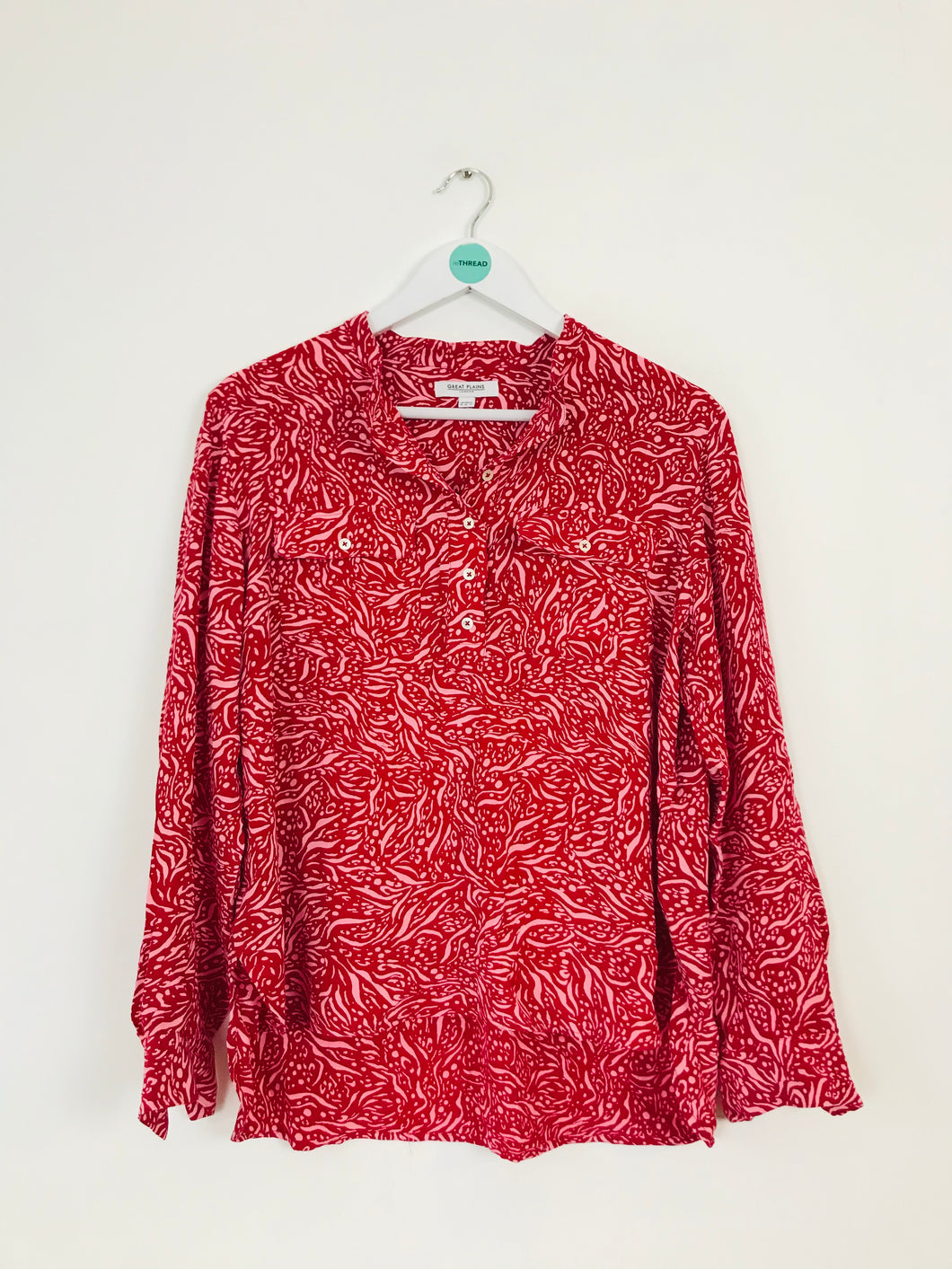 Great Plains Women’s Patterned Blouse | UK16 | Red