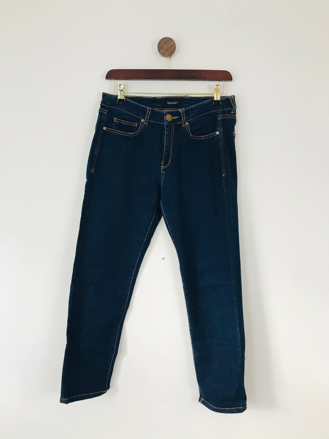 Baukjen Women’s High Waisted Straight Leg Jeans | 29R UK10-12 | Blue
