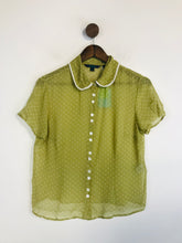 Load image into Gallery viewer, Boden Women&#39;s Polka Dot Sheer Button-Up Shirt NWT | UK14 | Green
