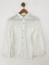 Load image into Gallery viewer, Zara Women&#39;s Linen Long Sleeve Button-Up Shirt | L UK14 | White
