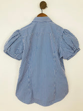 Load image into Gallery viewer, Ralph Lauren Women&#39;s Striped Puff Sleeve Button-Up Shirt | UK8 | Blue
