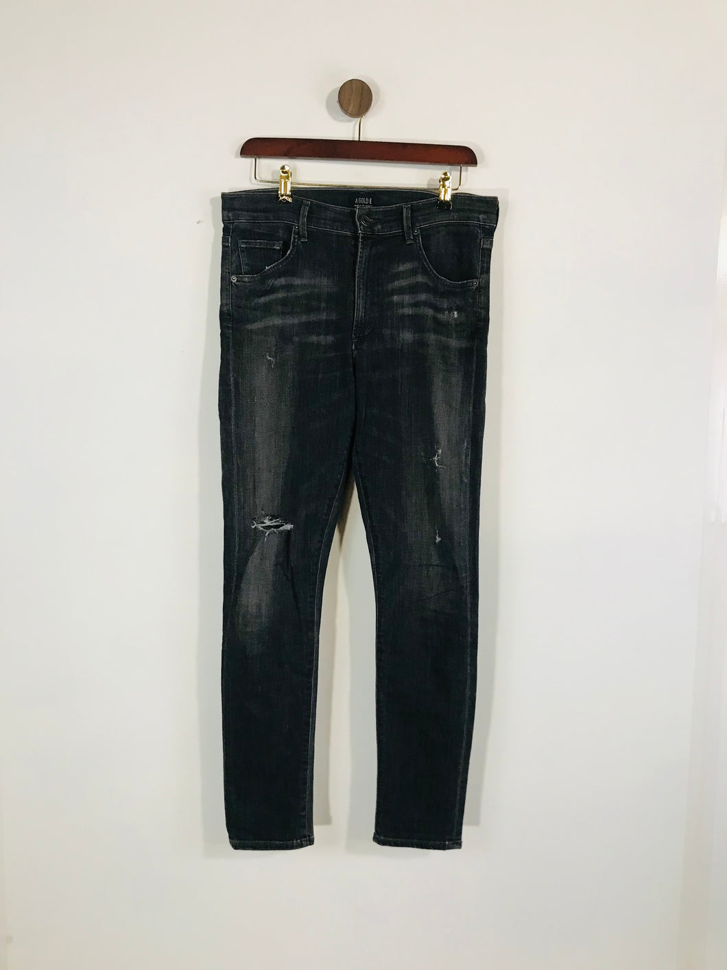Agolde Women's Distressed Slim Jeans | 26 UK8 | Black