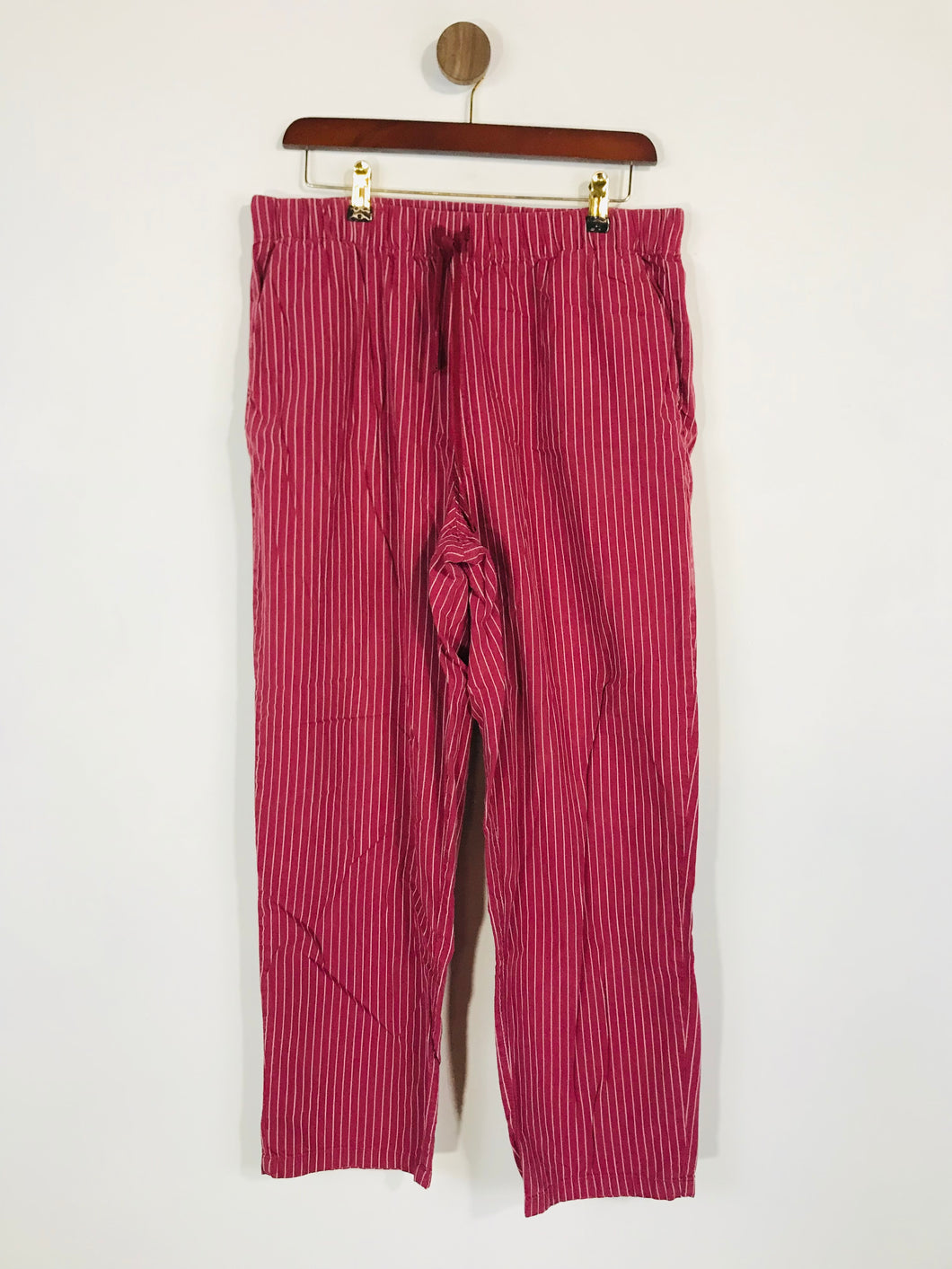 Uniqlo Women's Striped Sleep Casual Trousers | L UK14 | Red