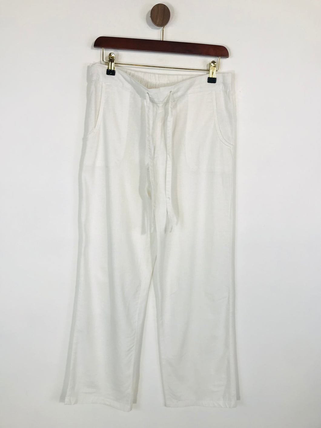 Wallace Cotton Women's Loose Fit Linen Casual Trousers | UK8 | White