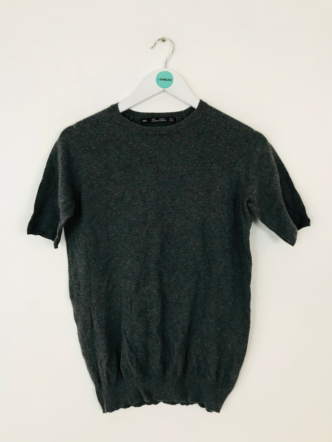 Zara Knit Women’s Short Sleeve Top | M UK12-14 | Grey