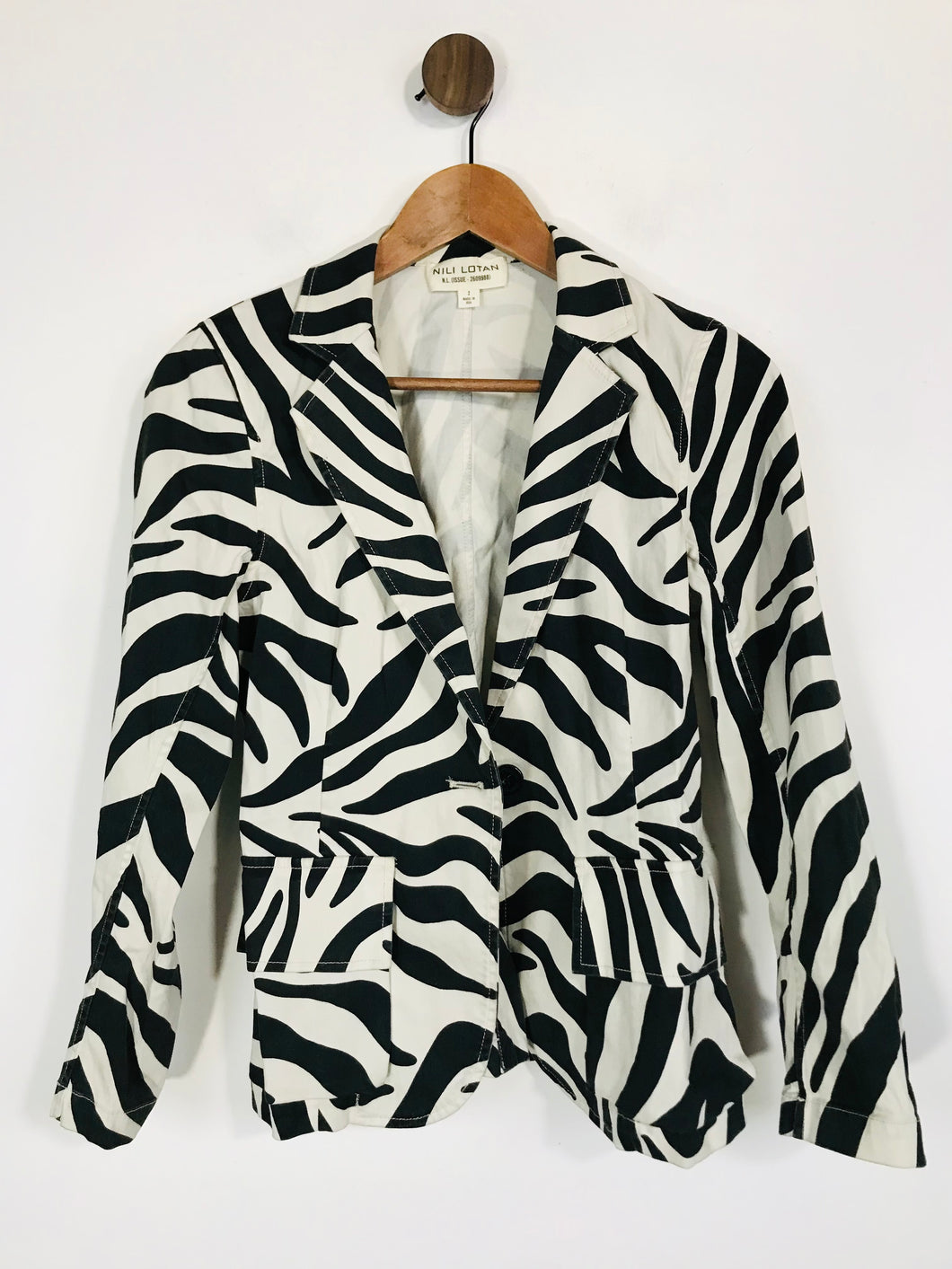 Nili Lotan Women's Zebra Print Blazer Jacket | 2 UK6-8 | Multicoloured