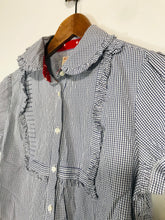 Load image into Gallery viewer, Ralph Lauren Women&#39;s Cotton Check Gingham Button-Up Shirt | L UK14 | Blue
