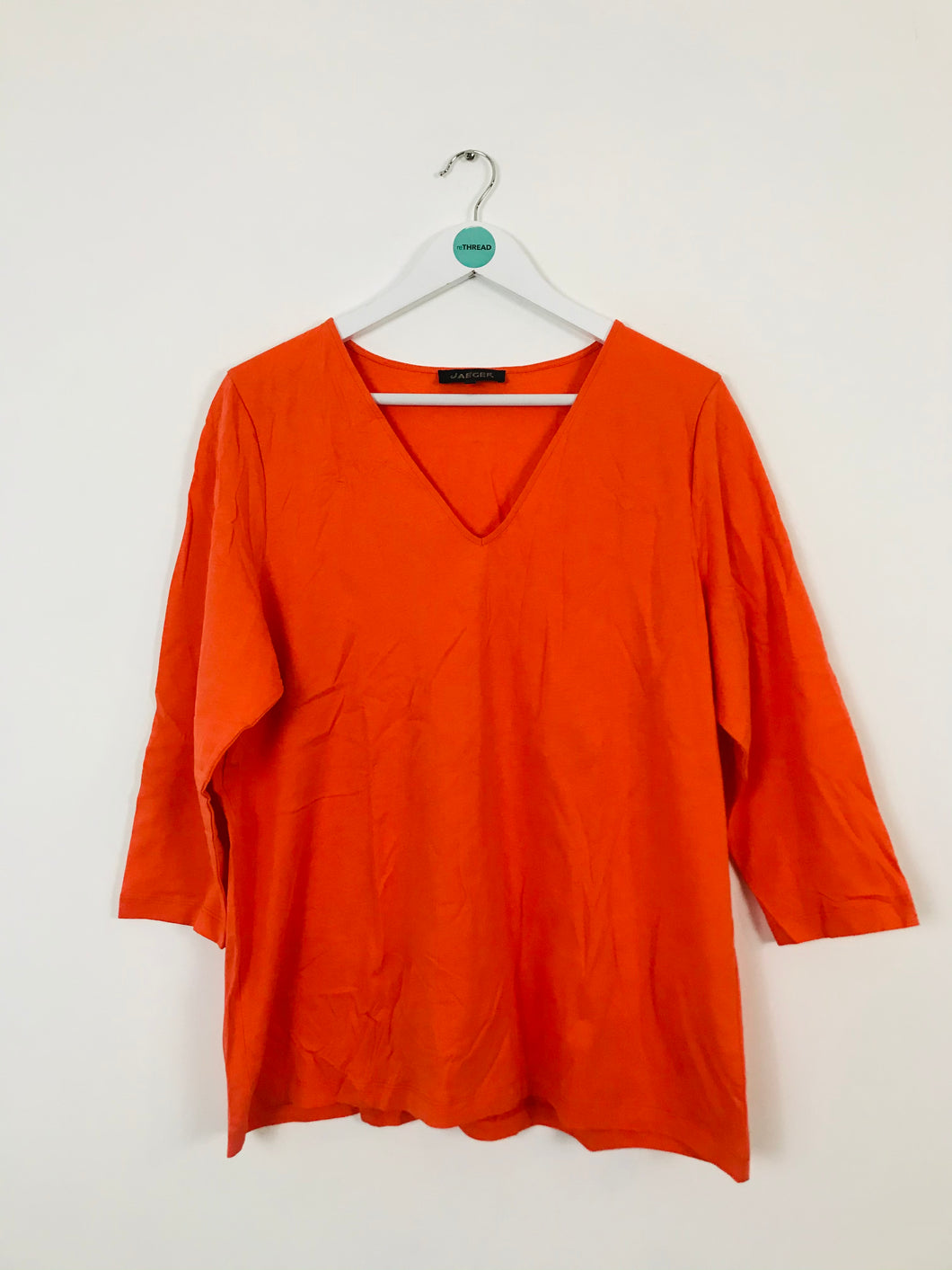 Jaeger Women’s V-Neck T-Shirt | XL UK18 | Orange