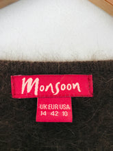 Load image into Gallery viewer, Monsoon Women&#39;s Angora Fluffy Ribbon Tie Cardigan | UK14 | Brown
