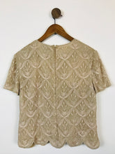 Load image into Gallery viewer, Adrianna Papell Women&#39;s Silk Beaded Blouse | UK10 | Beige
