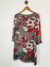 Load image into Gallery viewer, Monsoon Women&#39;s Floral Shift Dress | UK12 | Grey
