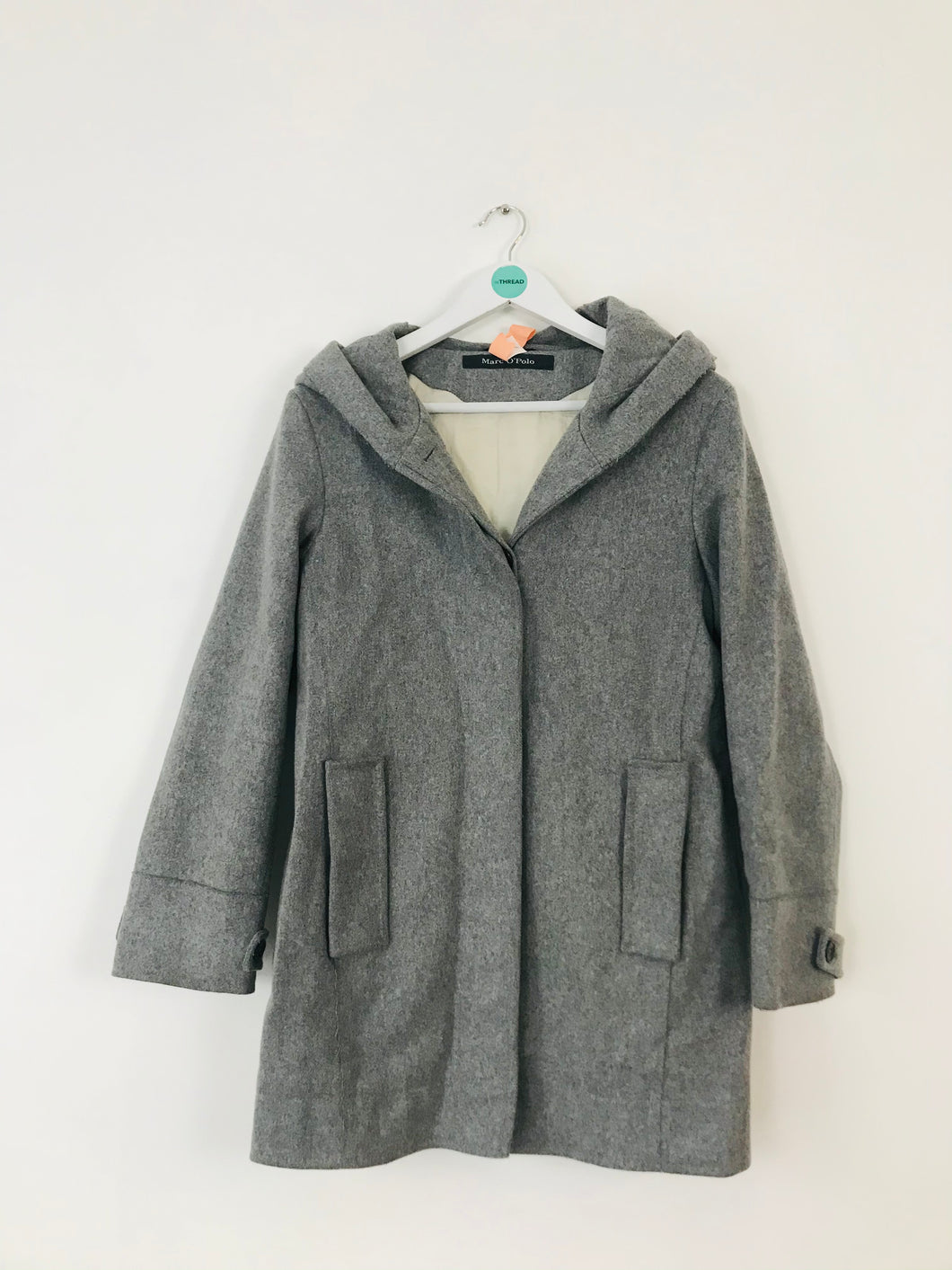 Marc O’Polo Women’s Wool Hooded Pea Coat | 34 UK6 | Grey