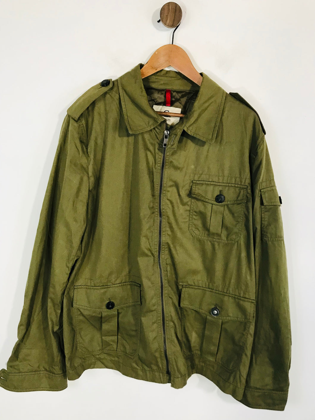 Cerruti Men's Zip Military Jacket | 58 | Green