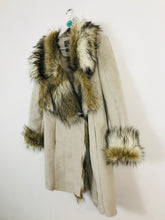 Load image into Gallery viewer, Zara Women’s Shearling Faux Fur Suede Coat | M | Beige
