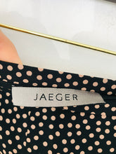 Load image into Gallery viewer, Jaeger Women&#39;s Silk Polka Dot A-Line Skirt | UK14 | Black
