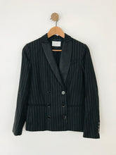 Load image into Gallery viewer, Sandro Women&#39;s Striped Double Breasted Suit Jacket Blazer Jacket | 38 UK10 | Black
