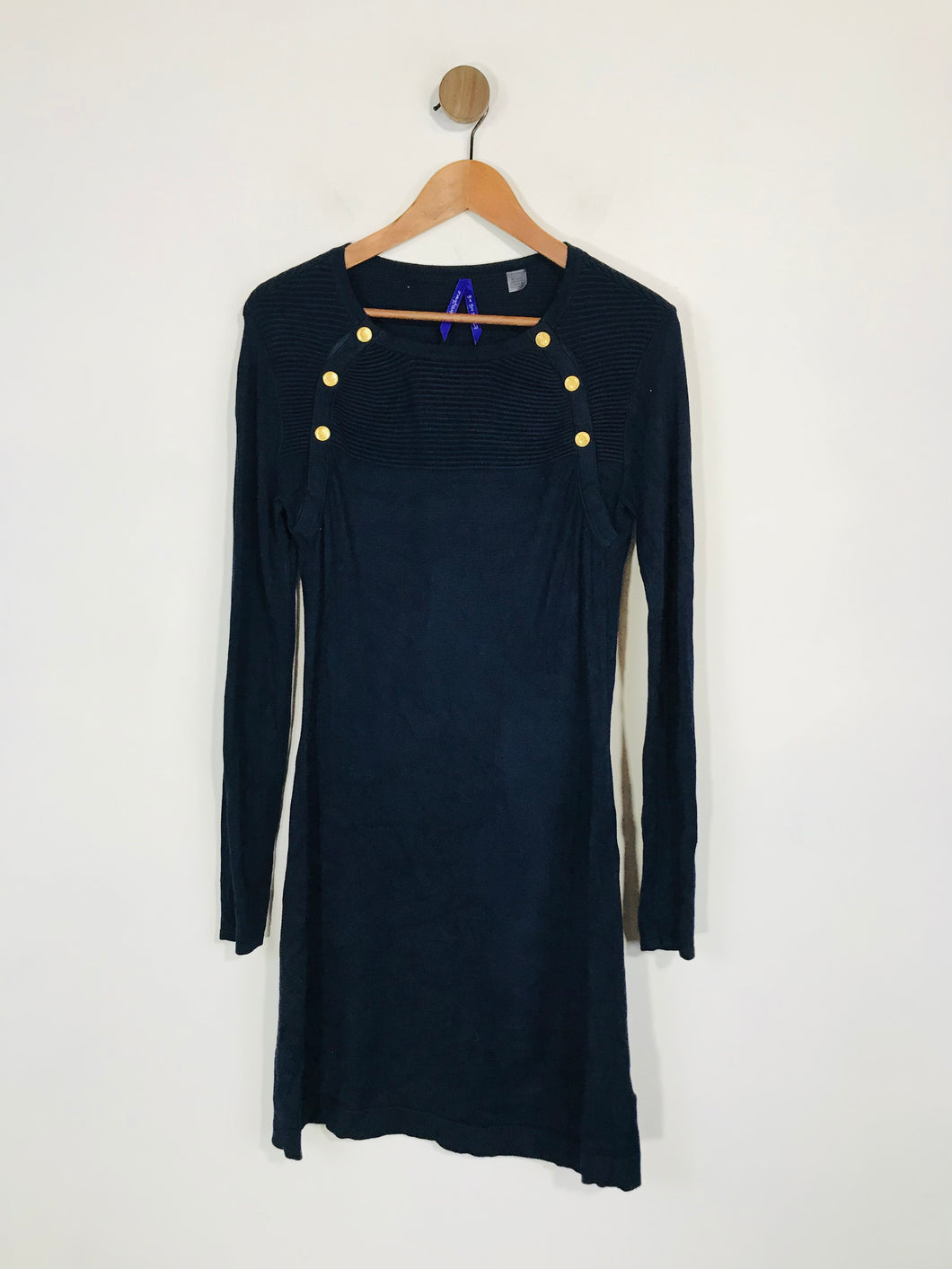 Seraphine Women's Knit Long Sleeve A-Line Dress | UK6 | Blue