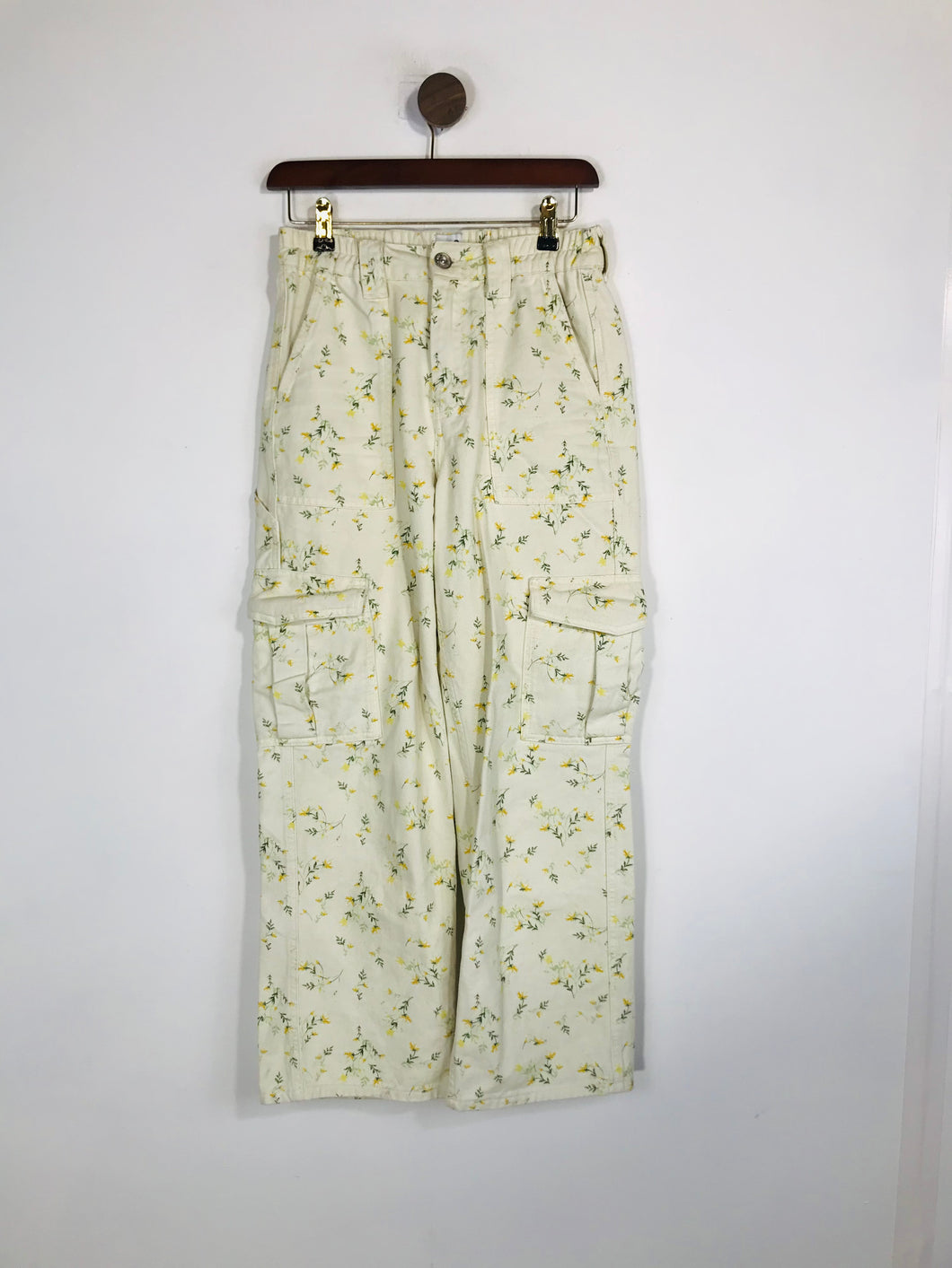 BDG Women's Floral Skate Casual Trousers | W27 UK8-10 | Yellow