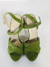 Load image into Gallery viewer, Boden Women&#39;s Leather Open Toe Heels | EU39 | Green
