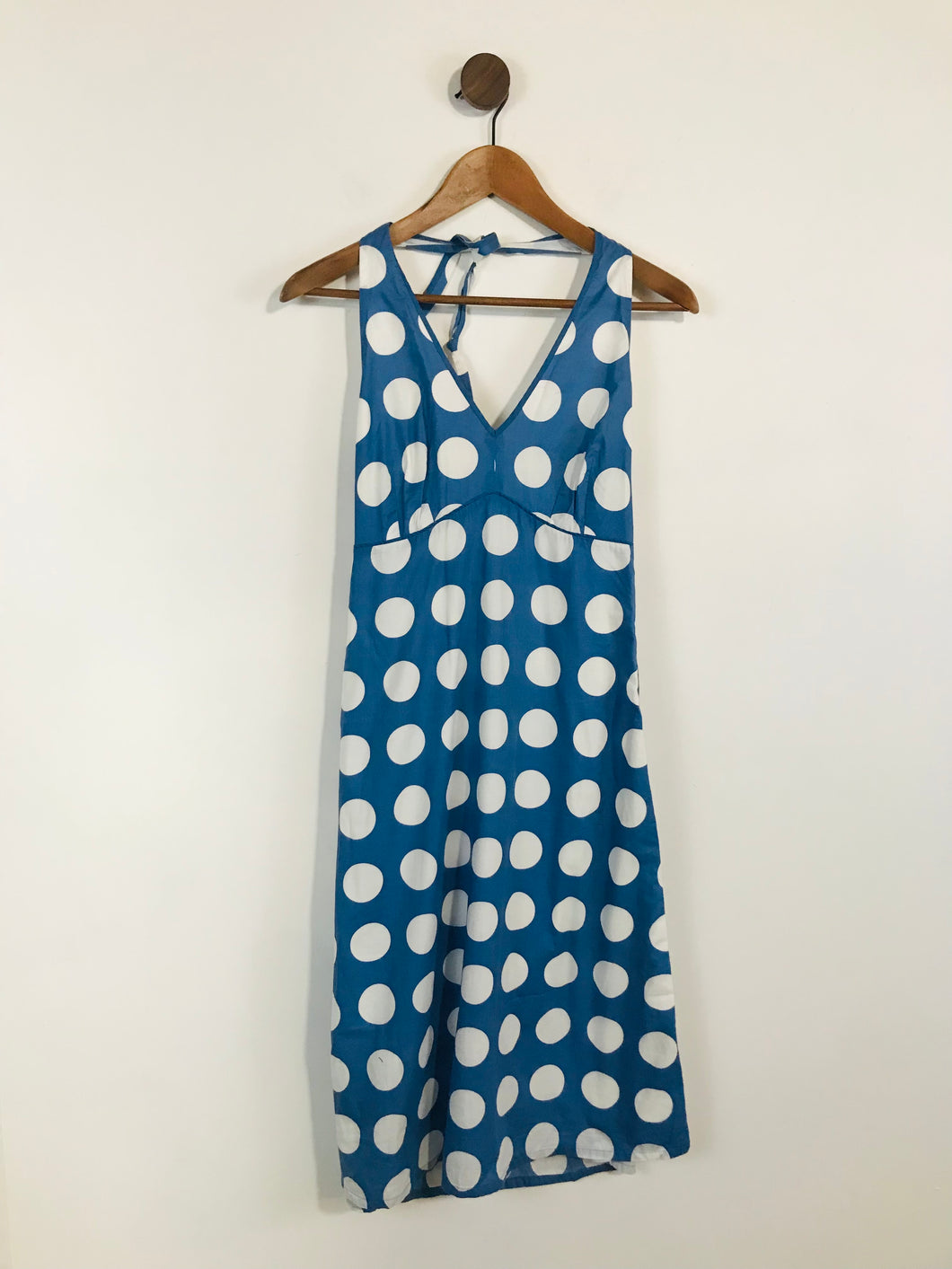Boden Women's Polka Dot Halter Neck A-Line Dress | UK10  | Blue