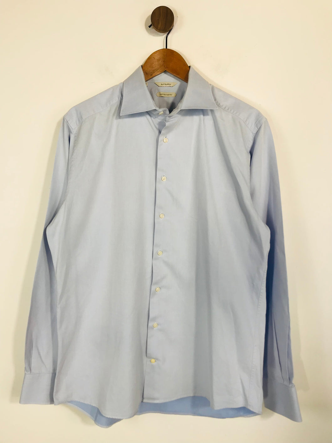 Suitsupply Men's Cotton Smart Button-Up Shirt | 16.5 | Blue