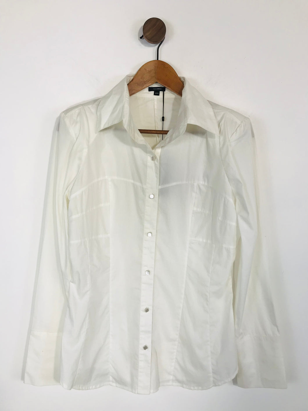 Full Circle Women's Long Sleeve Button-Up Shirt NWT | UK12 | White