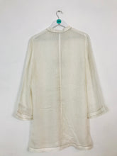 Load image into Gallery viewer, Nitya Women’s Silk Kaftan Shirt Dress | 42 UK14 | White
