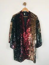 Load image into Gallery viewer, Topshop Women&#39;s Sequin Kimono Style Overcoat Coat | UK10 | Multicoloured
