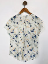 Load image into Gallery viewer, Jigsaw Women&#39;s Silk Floral Blouse | UK10 | White
