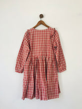 Load image into Gallery viewer, Olive Women’s Oversized Check Long Sleeve A-Line Dress | UK10 | Red
