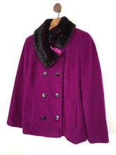 Load image into Gallery viewer, Precis Petite Women&#39;s Cashmere Wool Peacoat Coat | UK12 | Purple
