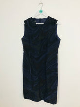 Load image into Gallery viewer, Louis Feraud Women’s 100% Silk Marble Print Shift Dress | UK14 | Purple
