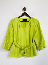 Load image into Gallery viewer, Jaeger Women&#39;s Pleated Blazer Jacket | UK10 | Green
