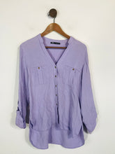 Load image into Gallery viewer, Zara Women&#39;s V-Neck Button-Up Shirt | M UK10-12 | Purple
