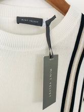 Load image into Gallery viewer, Mint Velvet Women’s Retro Stripe Boxy Knit Jumper NWT | XL UK16 | White
