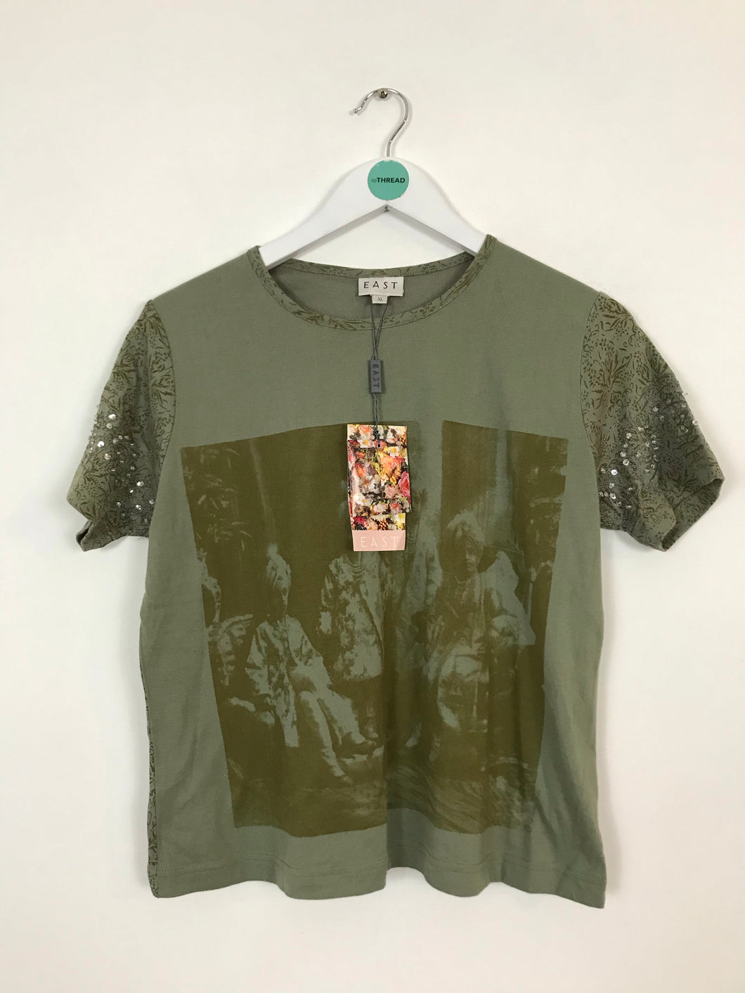 East Women’s Short Sleeve Printed Tshirt With Tags | UK 18 XL | Green