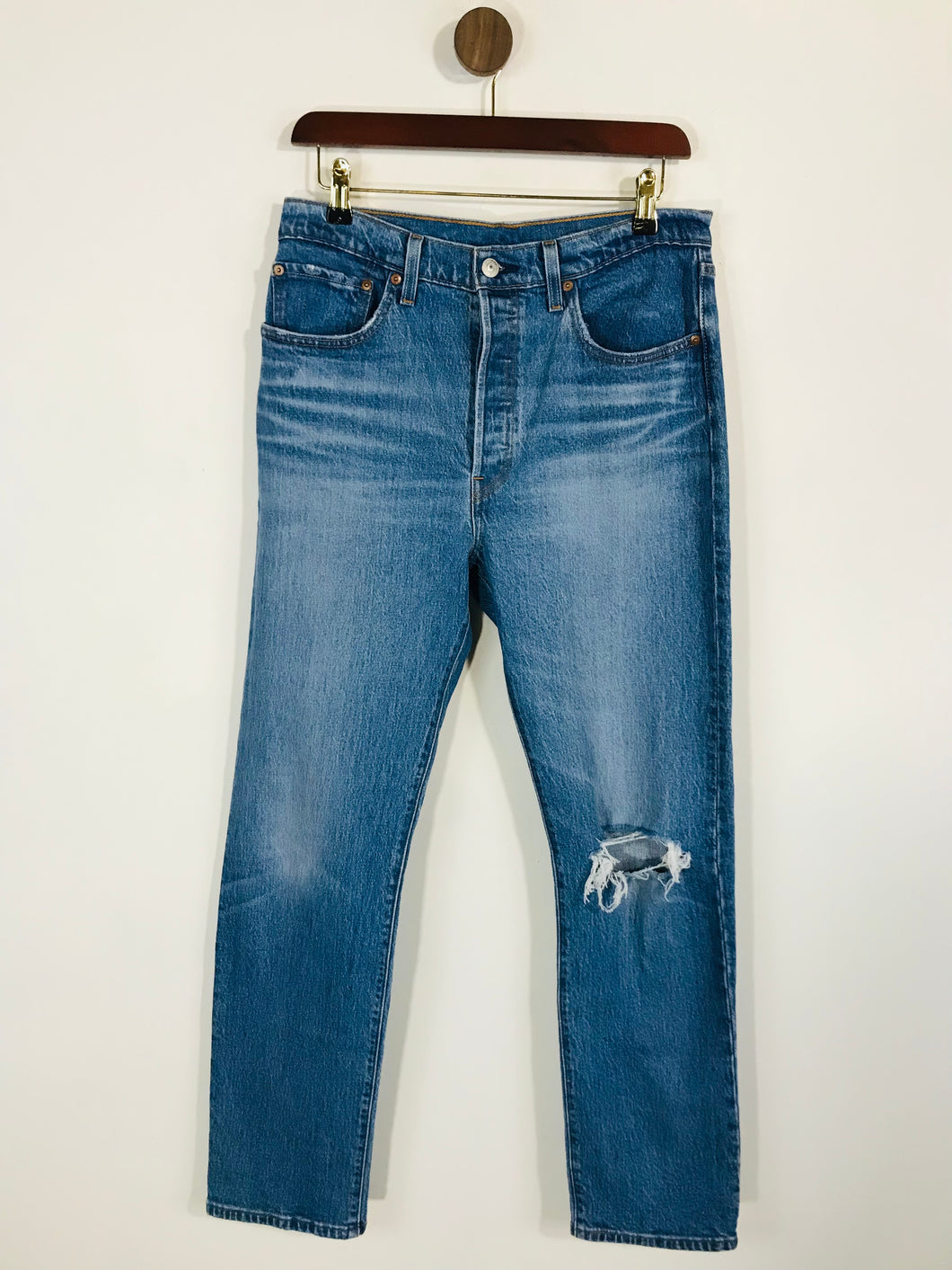 Levi's Women's Distressed 501 Slim Jeans | W30 UK12 | Blue