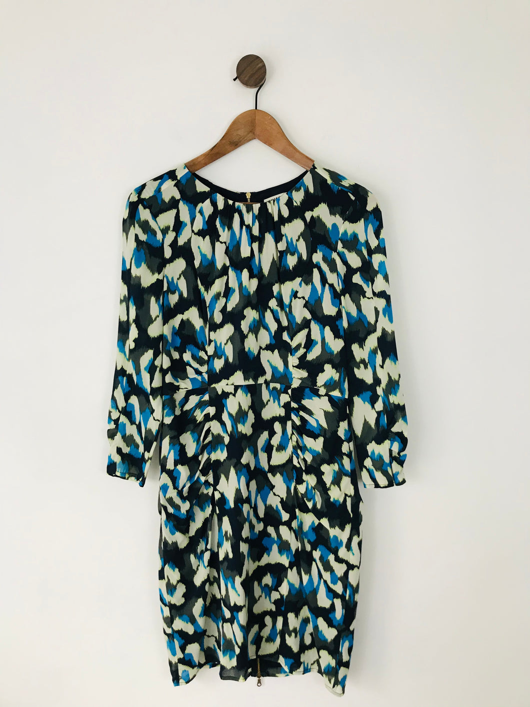 Whistles Women’s Silk Long Sleeve Sheath Dress | UK12 | Navy Blue