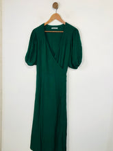 Load image into Gallery viewer, Reformation Women&#39;s Ruched Midi Wrap Dress | 1X UK14-16 | Green
