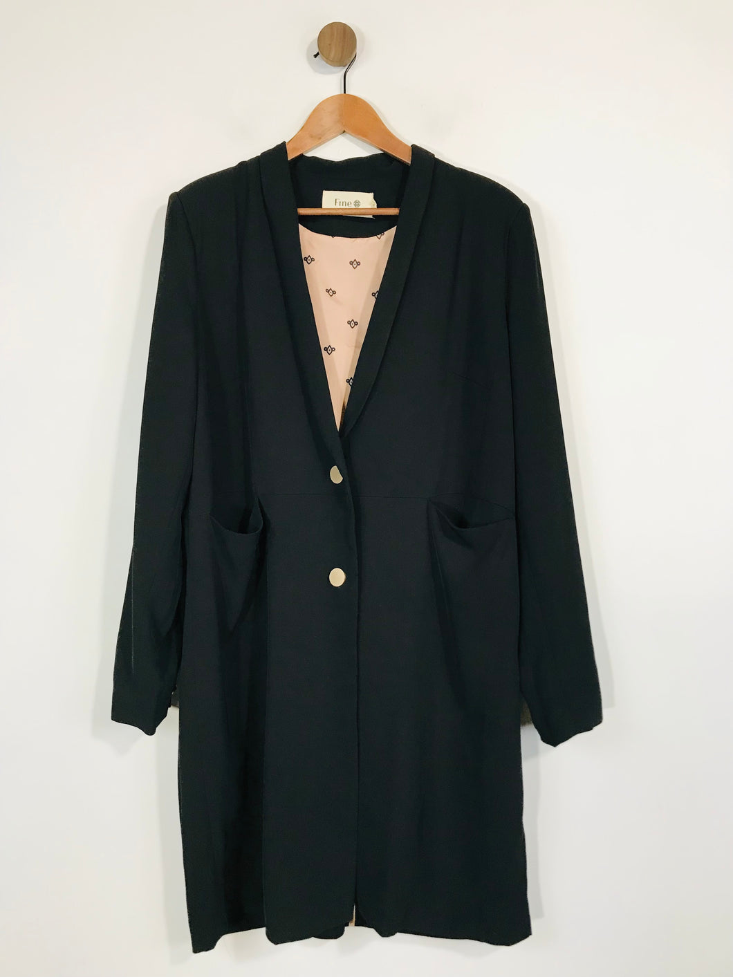 Fine Copenhagen Women's Long Blazer Jacket | XL UK16 | Black