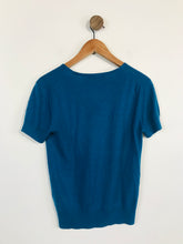 Load image into Gallery viewer, Shanghai Tang Women&#39;s Cashmere Short Sleeve Jumper | L UK14 | Blue
