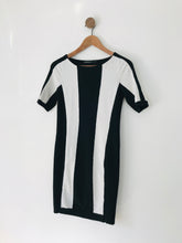 Load image into Gallery viewer, Karen Millen Women&#39;s Striped Bodycon Knit Dress | UK12 3 | Black
