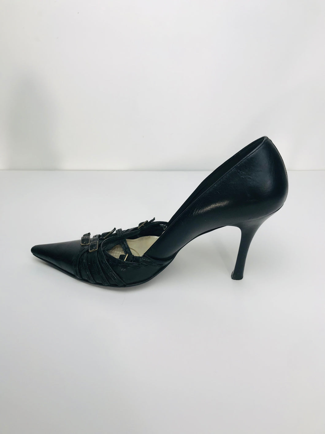 River Island Women's Leather Smart Heels | EU40 UK7 | Black