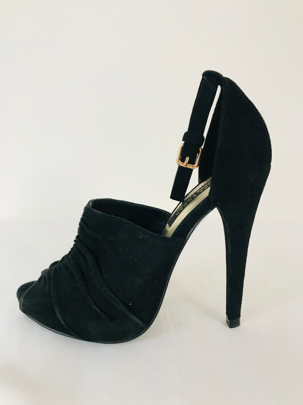 Zara Women’s Open Toe Ruched D-Orsay Heels | 36 UK3 | Black